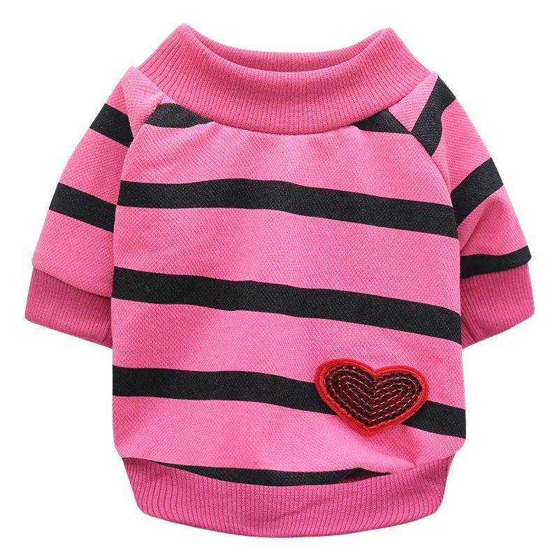 Striped Dog T-Shirt - Pink