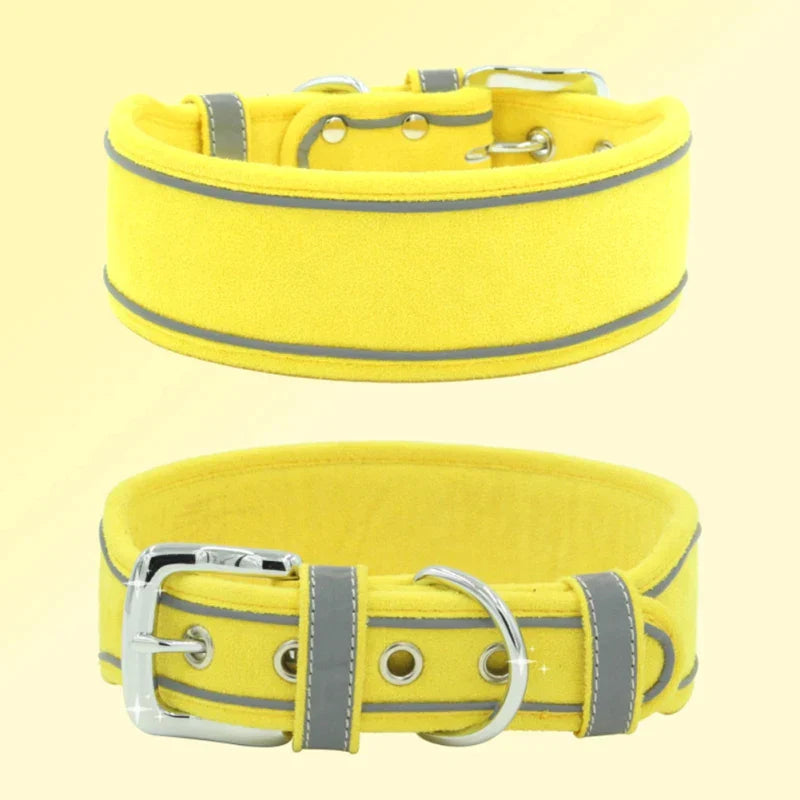 Soft Reflective Dog Collar - Yellow