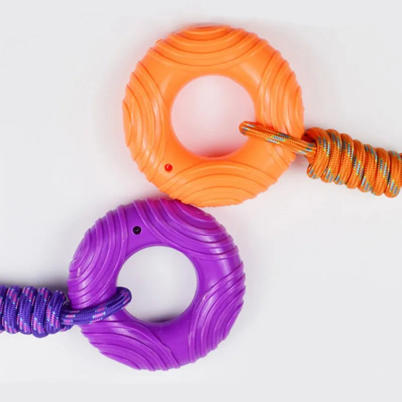 Tug Ring Squeaky Dog Toy - Orange
