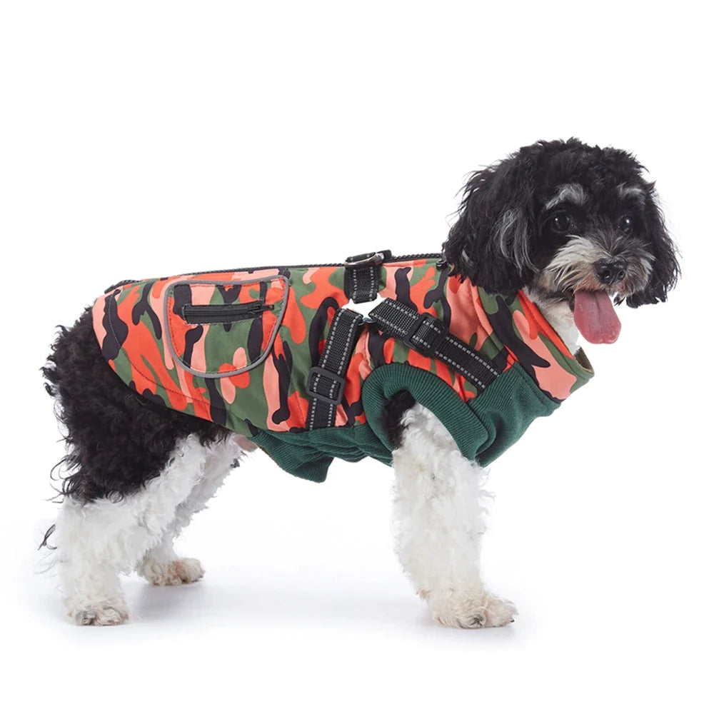 Camouflage Waterproof Winter Dog Vest - Purple