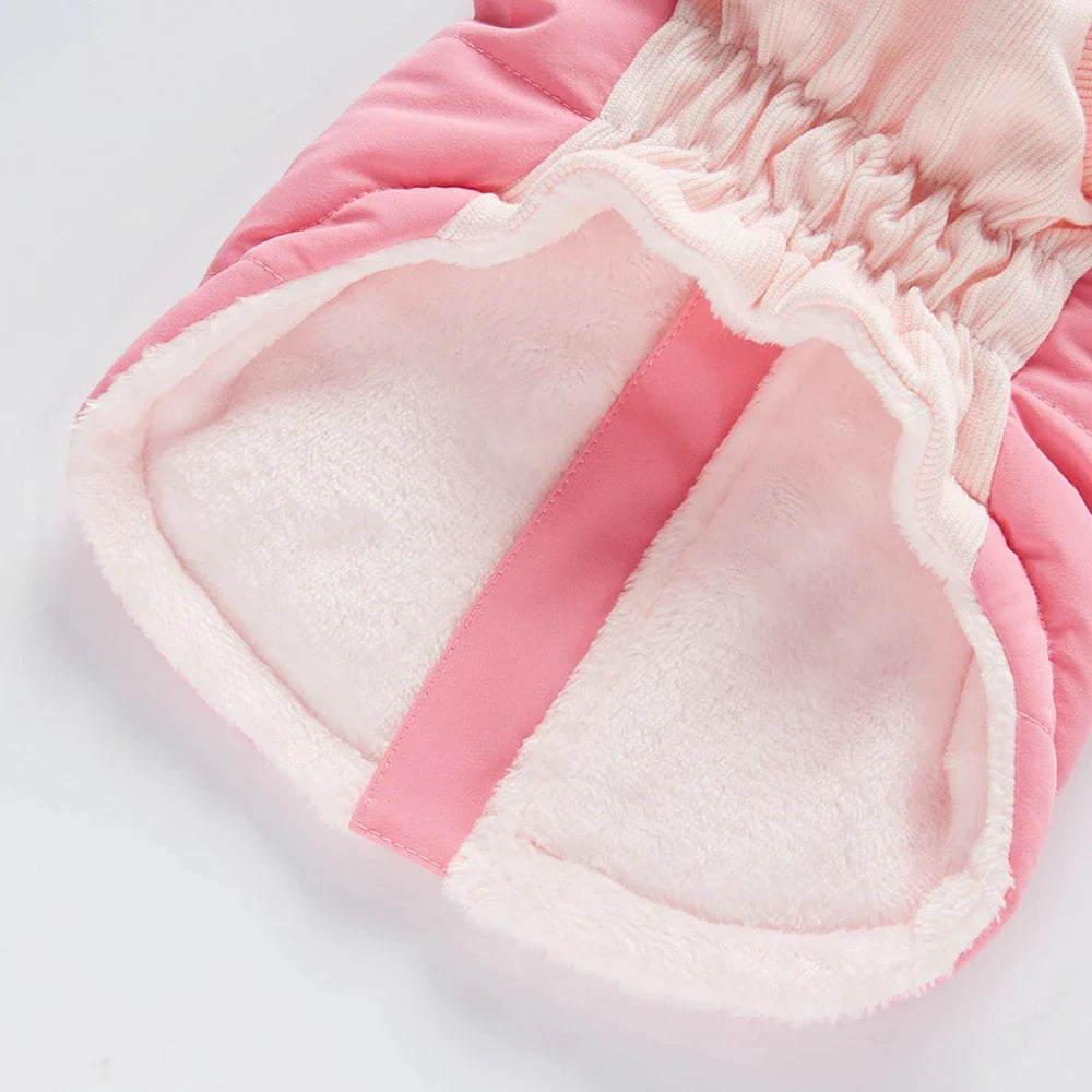 Color-Block Winter Dog Vest - Pink