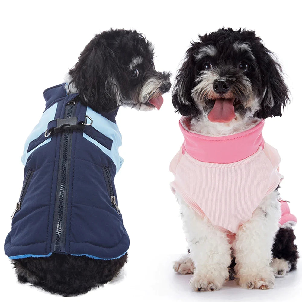 Color-Block Winter Dog Vest - Pink