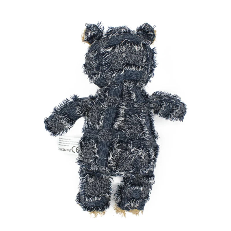 Patchwork Teddy Squeaky Dog Toy - Brown